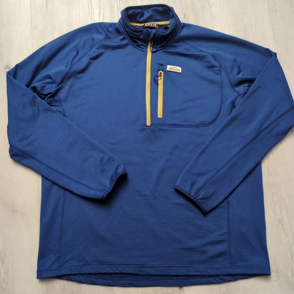 Orvis Horseshoe Hills Quarter-zip Mens Large Blue Long Sleeve